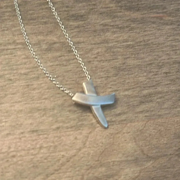 Tiffany & Co.  Silver Cross Necklace - Picture 2 of 10